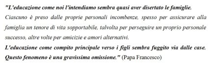Educazione Famiglia Papa Francesco